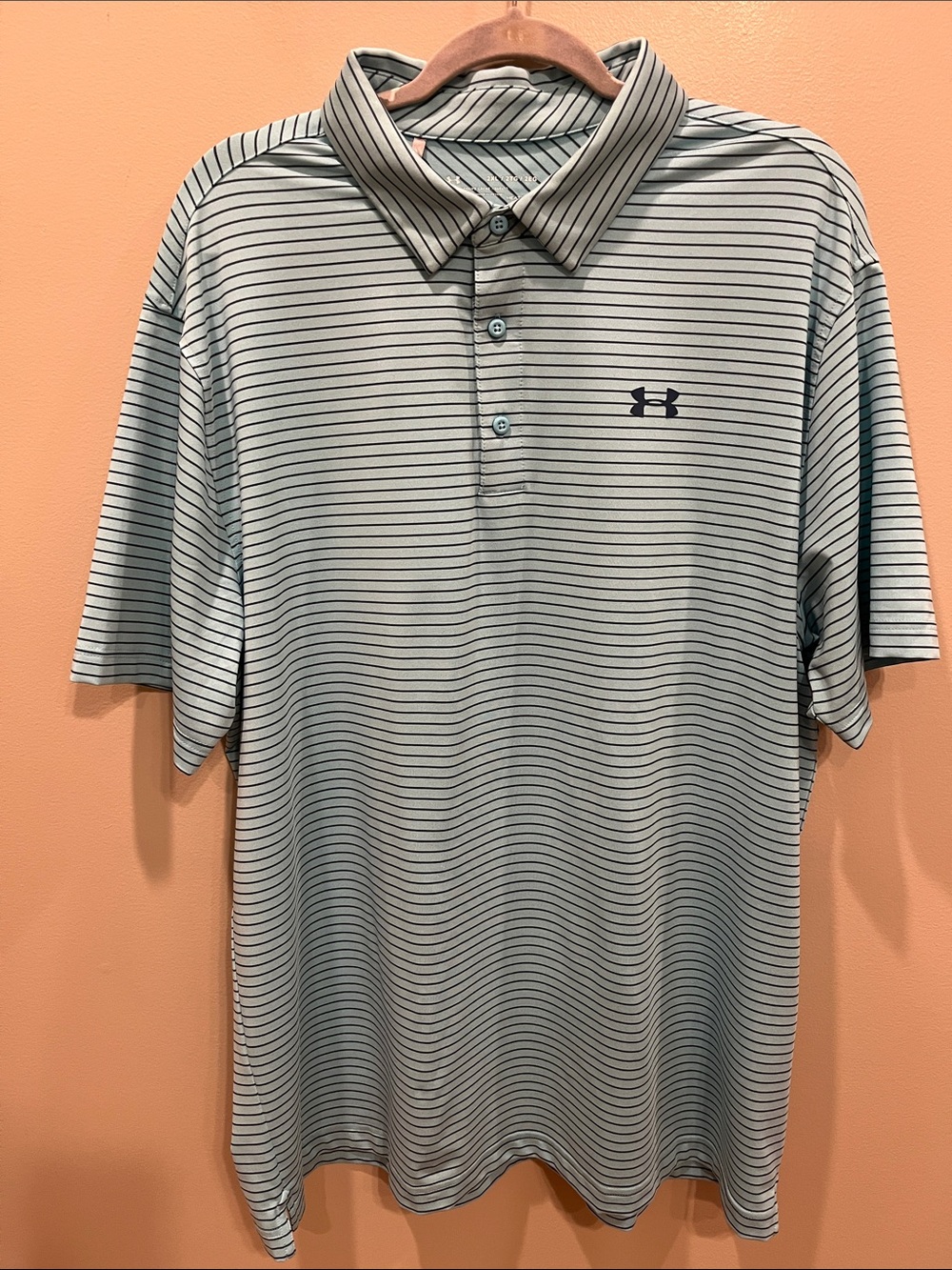Under Armour Striped Moisture Wicking Polo Shirt
